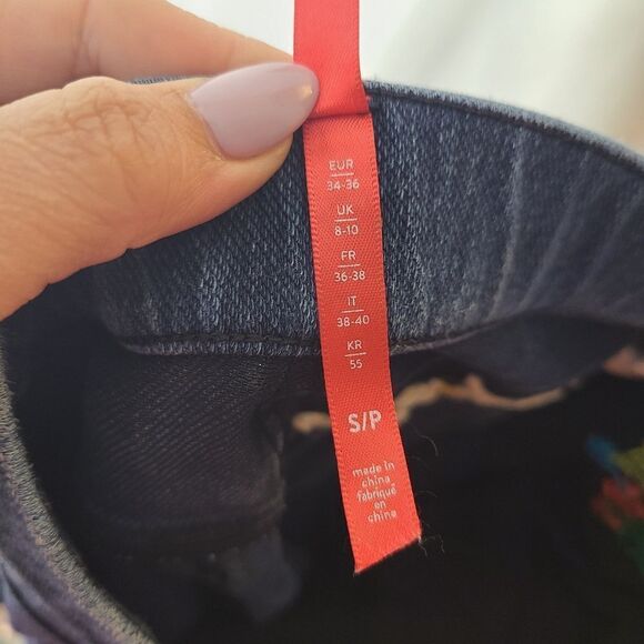 SPANX‎ Jean-ish Ankle Legging DIY Embroidered sz Small - Picture 5 of 8